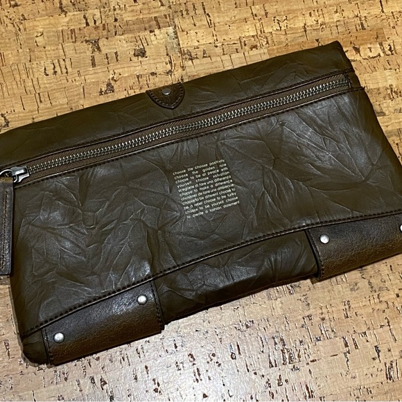 Matt & Nat Distressed Brown Clutch - Picture 3 of 4